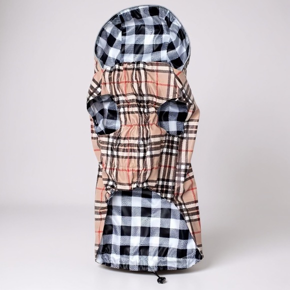 The Worthy Dog Water-Resistant Plaid London Raincoat Size Medium - Picture 4 of 6